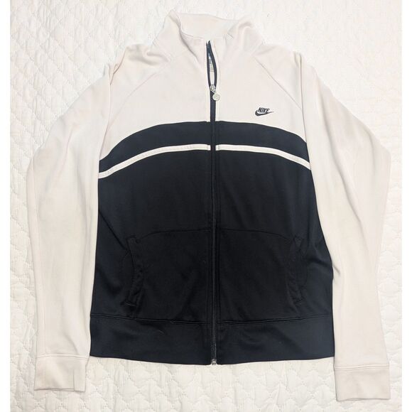 Nike Jackets & Blazers - 🖤 Nike Y2K Track Jacket Black White Zip-Up Sz L